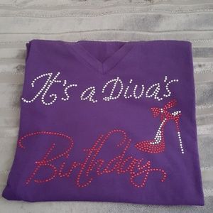 Its A Diva's Birthday Bling Shirt